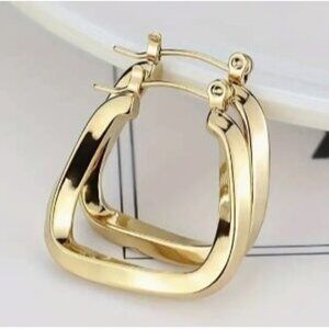18k Gold Plated Stainless Steel Square Hoop Earrings